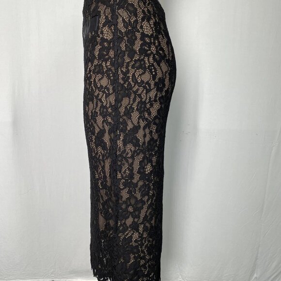 Elegant Black Lace Midi Skirt - Picture 8 of 10
